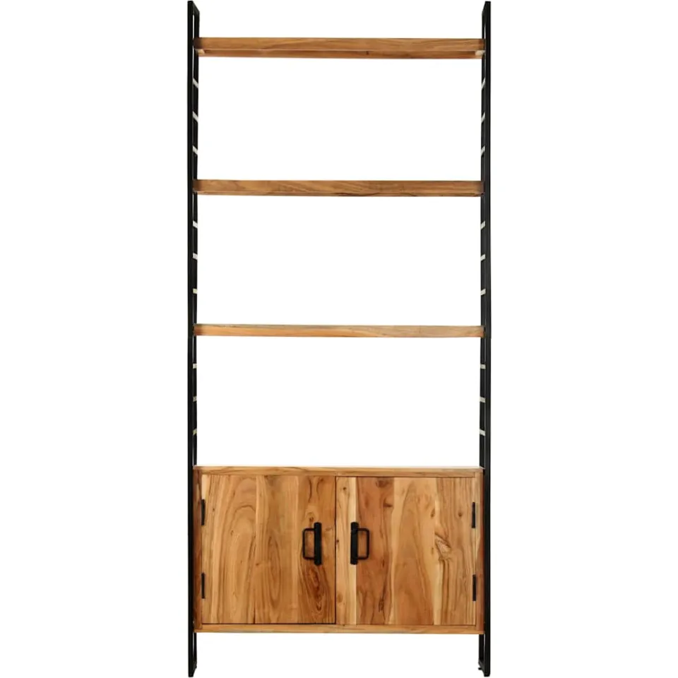 vidaXL Boekenkast met 4 schappen 80x30x180 cm ruw mangohout bruin, foto 2