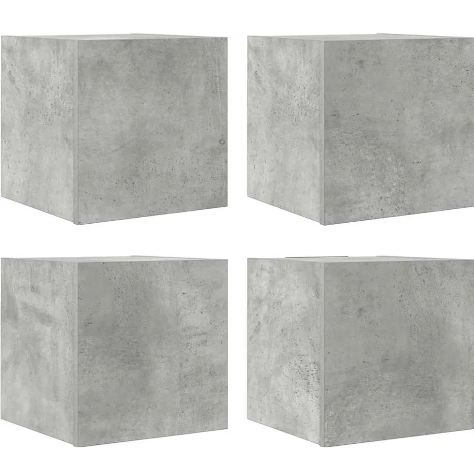 vidaXL Tv-wandmeubelen 4 st 30,5x30x30 cm betongrijs