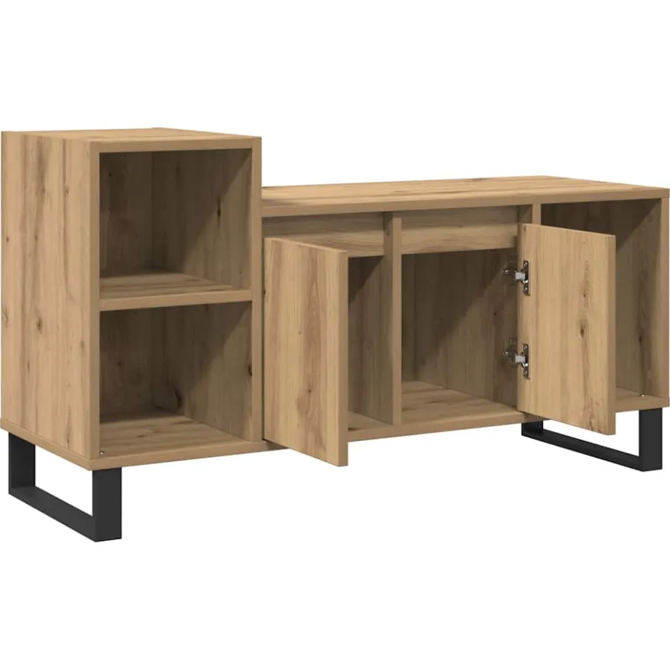 vidaXL Tv-meubel 100x35x55 cm bewerkt hout artisanaal eikenkleur Bruin