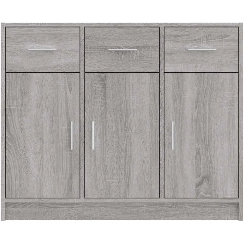 vidaXL Dressoir 91x28x75 cm bewerkt hout grijs sonoma eikenkleurig