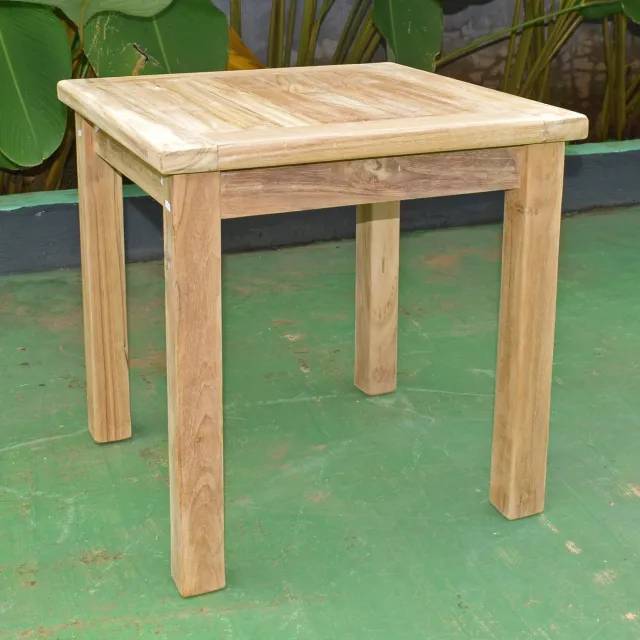 HUSKI Teak Bijzettafel 50x50 cm - Tafeltje Tuin Buiten - AB Grade Teakhout FSC natuurlijk teak