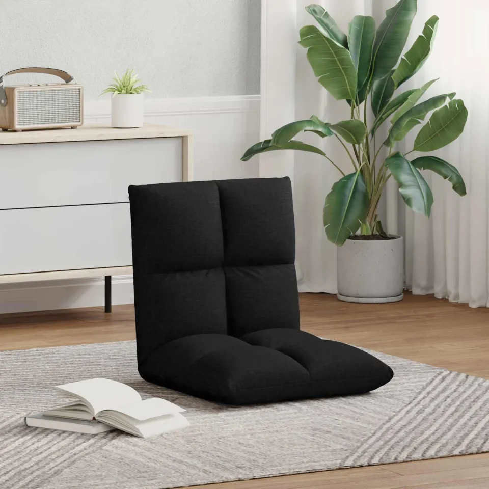 vidaXL Verstelbare vlo stoelen Zwart Stof, foto 3
