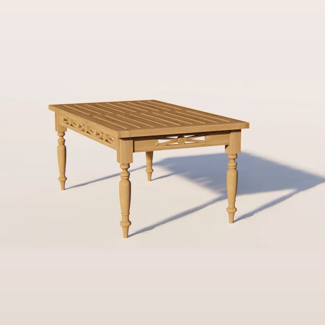 teakea Batavia salontafel teak 100 x 50 cm - houtsnijwerk Bruin