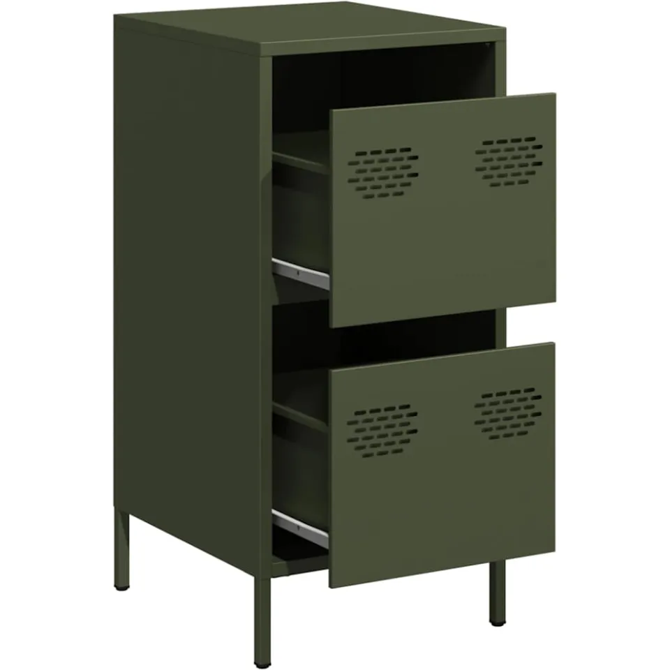 vidaXL Dressoir 35x39x73,5 cm koudgewalst staal olijfgroen, foto 4