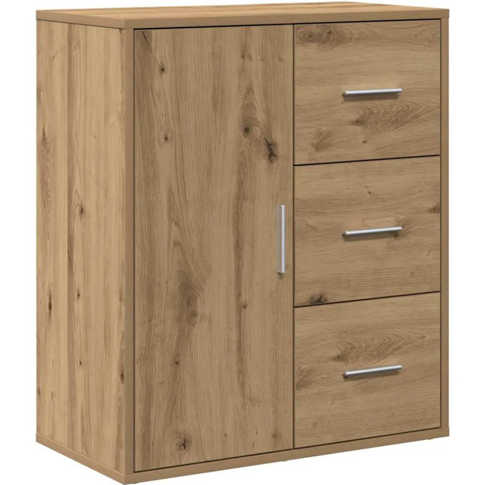 vidaXL Dressoir Artisan Eiken 60 x 31 x 70 cm Bewerkt hout, foto 3