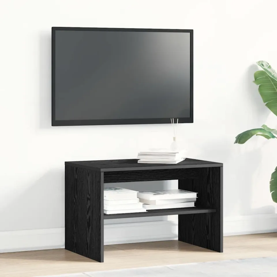 vidaXL Tv-meubel 60x40x40 cm spaanplaat zwart eikenkleurig, foto 2