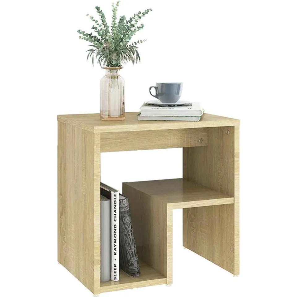 vidaXL Nachtkastje 40x30x40 cm bewerkt hout sonoma eikenkleurig, foto 3