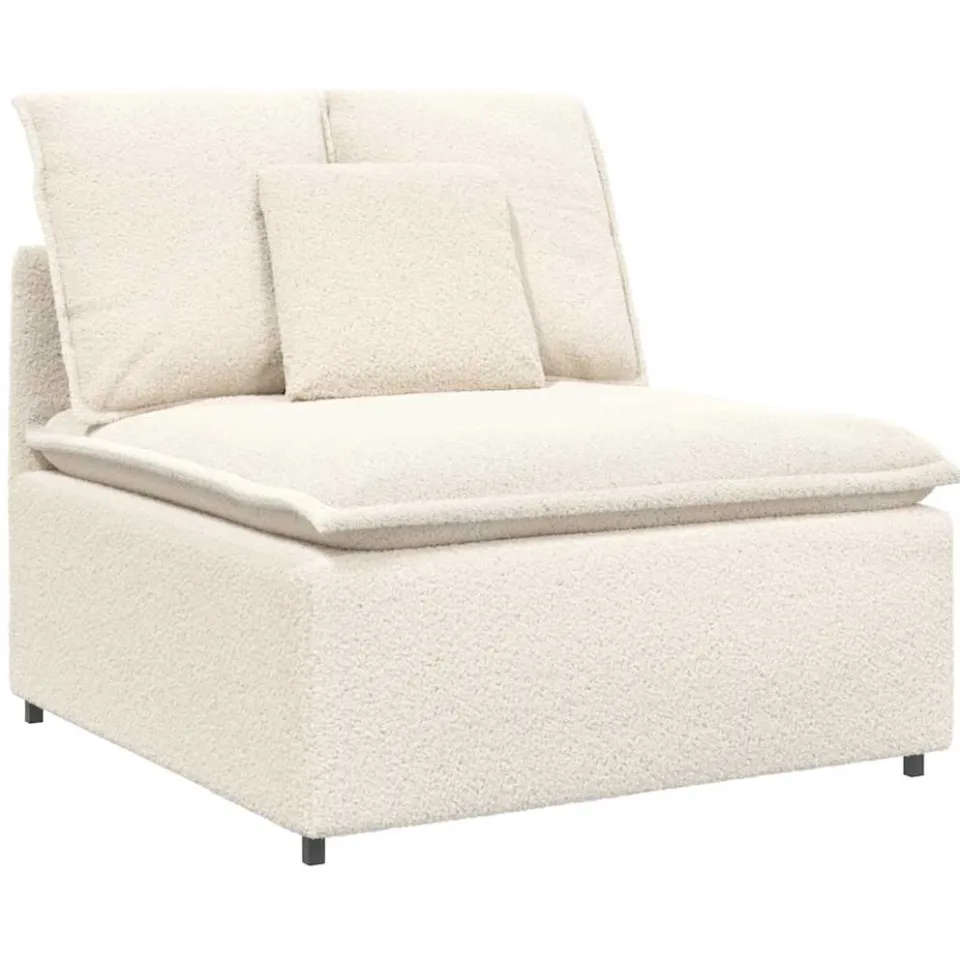 vidaXL Modulaire bank met kussens crèmekleurig, foto 4