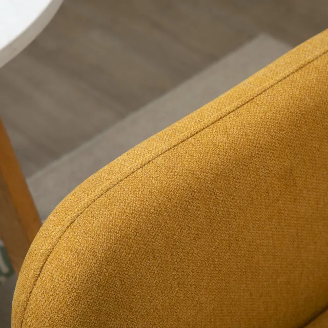 WUVRIE 2-zitsbank 130 x 70 x 80 cm - Met 2 kussens en verstelbare voetsteunen - Naturel Geel