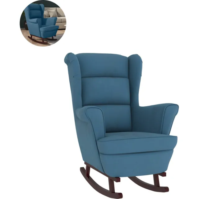 GranMaison Fauteuil - Relaxstoel - Relaxfauteuil - Stoel - Met armleuning - Voor één Persoon - Blauw Blauw-1