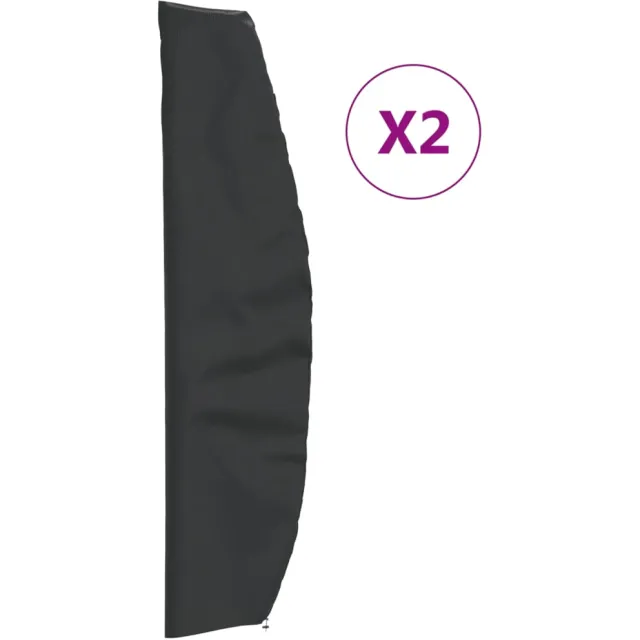 vidaXL Parasolhoezen 2 st 265x50/70/40 cm 420D oxford stof Zwart