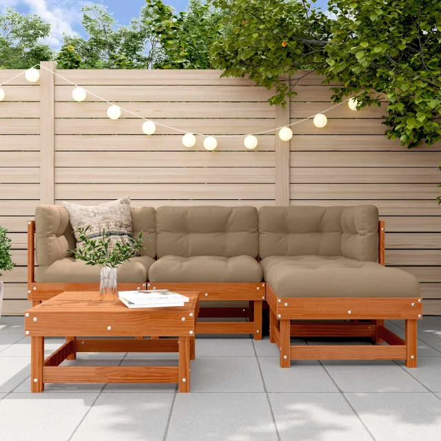 vidaXL Tuin loungeset 15 st Wasbruin Massief grenenhout bruin, foto 2