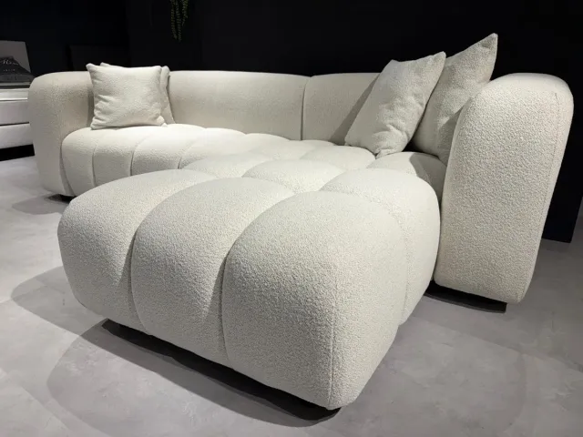 Muebles.be Muebles - Bubble Lounge - Hoekbank - Bouclé stof - Organisch design - Crème wit