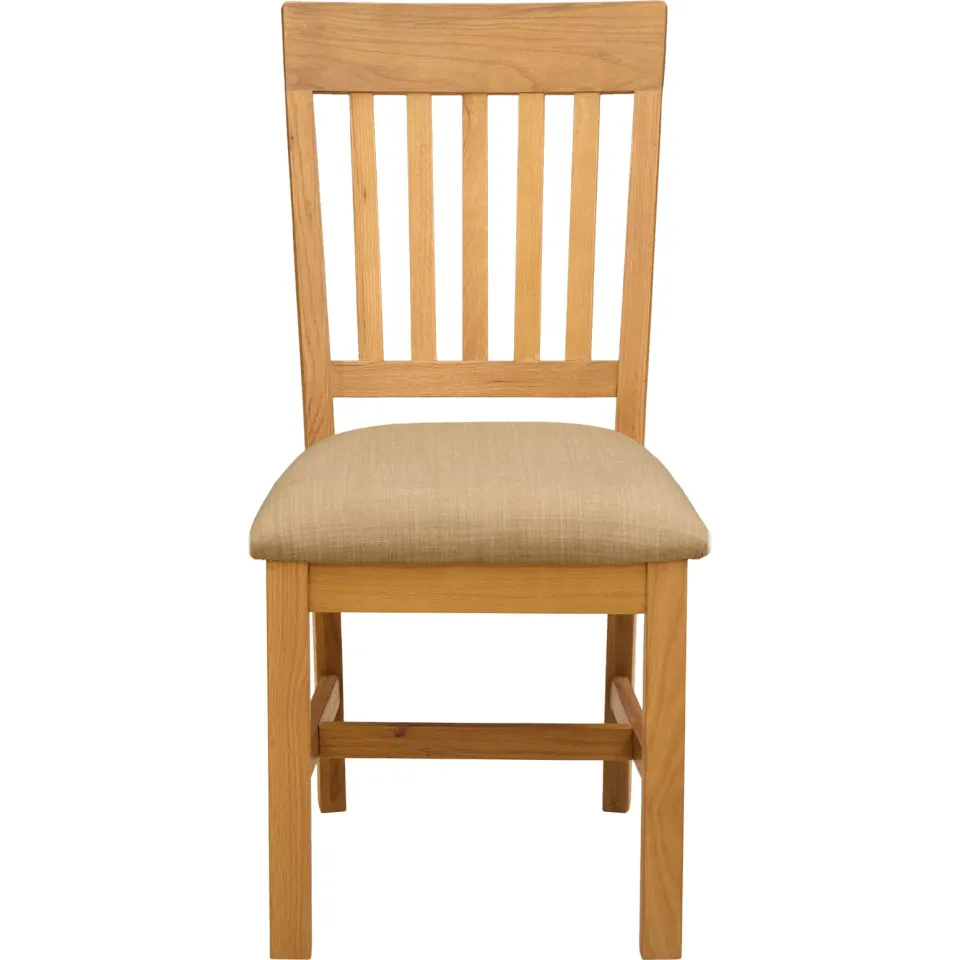 vidaXL Eetkamerstoel DEVENTER 2 st Massief Eikenhout Beige