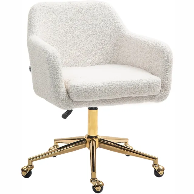 Homcom bureaustoel - polyester - 60x61x88cm - wit
