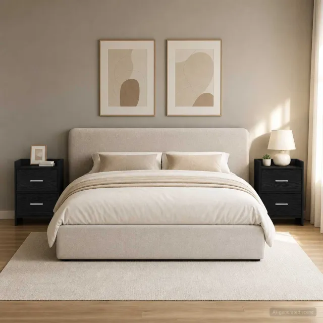 vidaXL Nachtkastjes 2 st Zwart eiken 40 x 30 x 60 cm Bewerkt hout