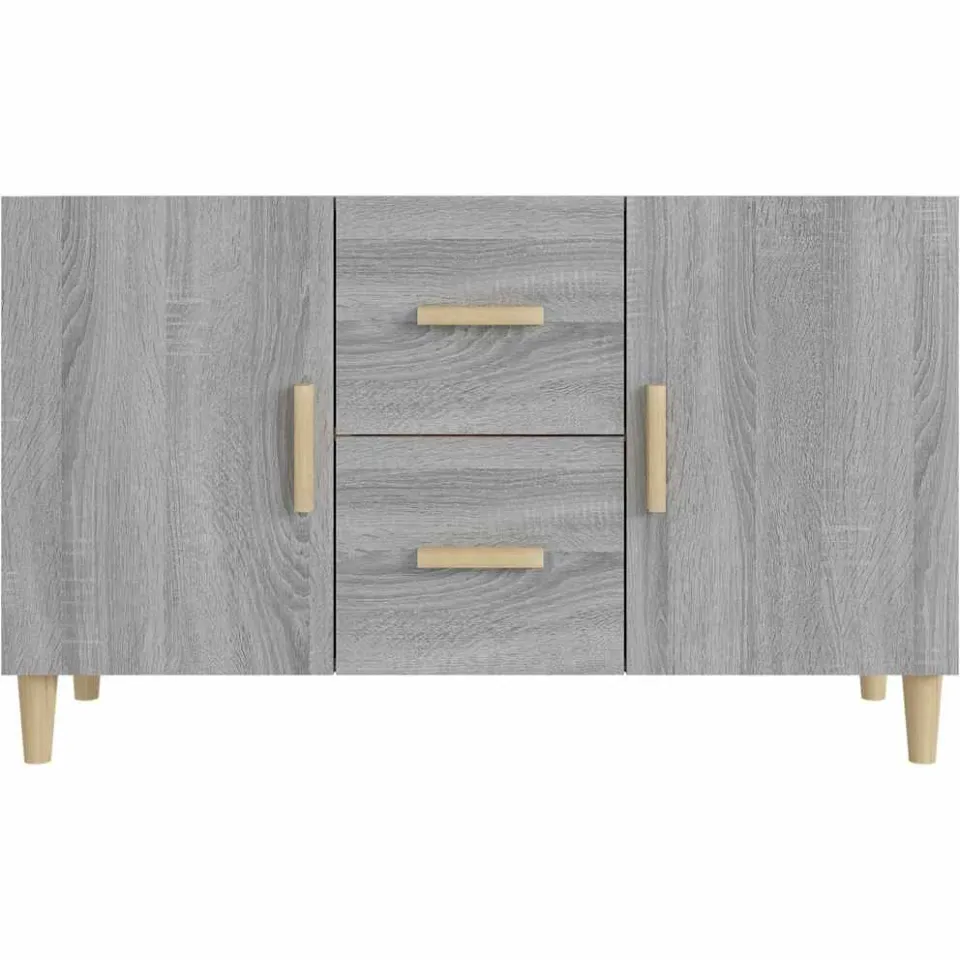 vidaXL Dressoir 100x36x60 cm bewerkt hout grijs sonoma eikenkleurig, foto 3