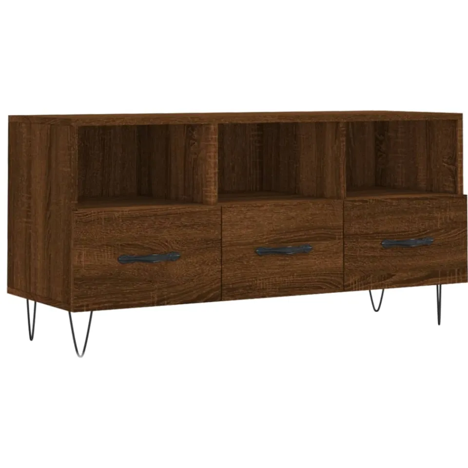 vidaXL Tv-meubel 102x36x50 cm bewerkt hout bruin eikenkleur, foto 3