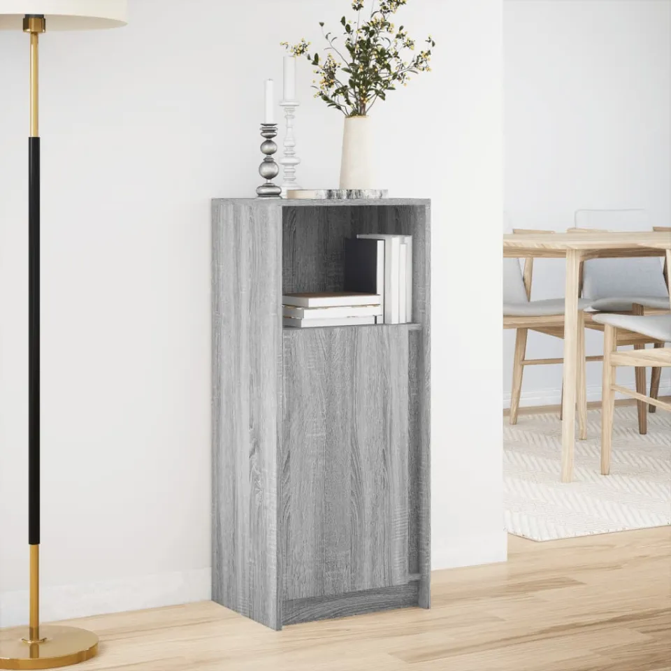 vidaXL Dressoir met LED 42,5x34x100 cm bewerkt hout grijs sonoma eiken, foto 2