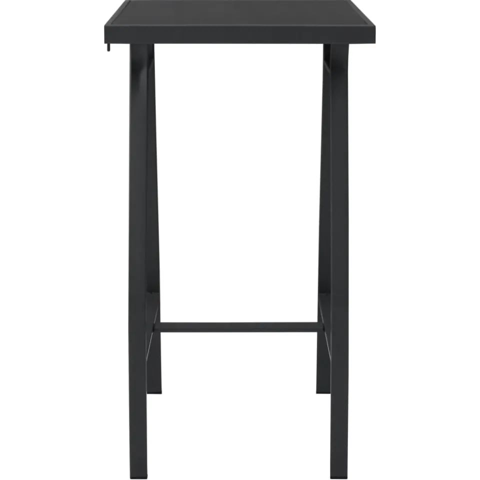 vidaXL Tuinbartafel 60x60x110 cm gehard glas zwart, foto 3