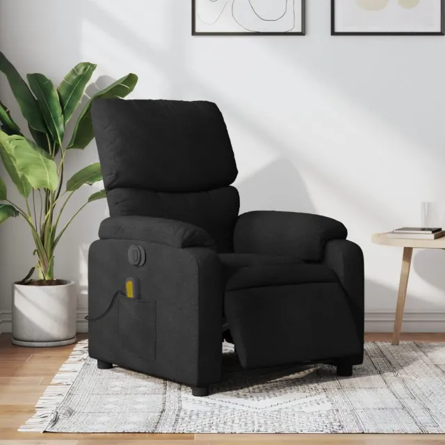 vidaXL Massagestoel elektrisch verstelbaar stof zwart