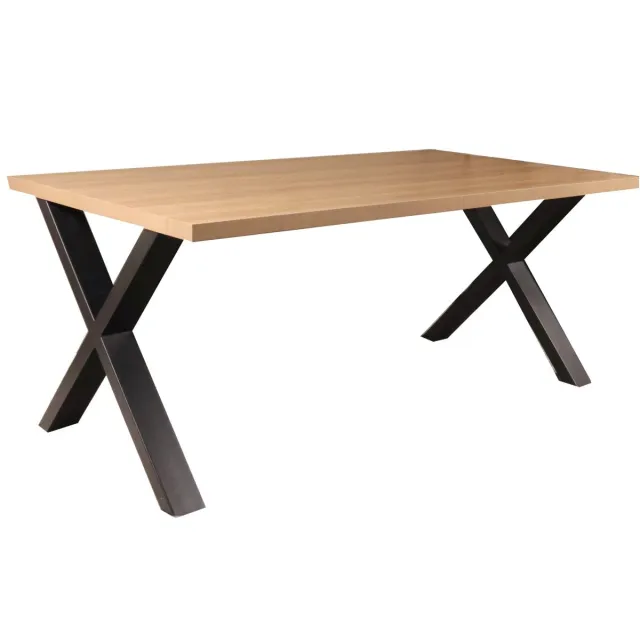 Lizzely Garden & Living Eettafel melamine Reef lichtbruin 200cm met X-poot langwerpige tafel