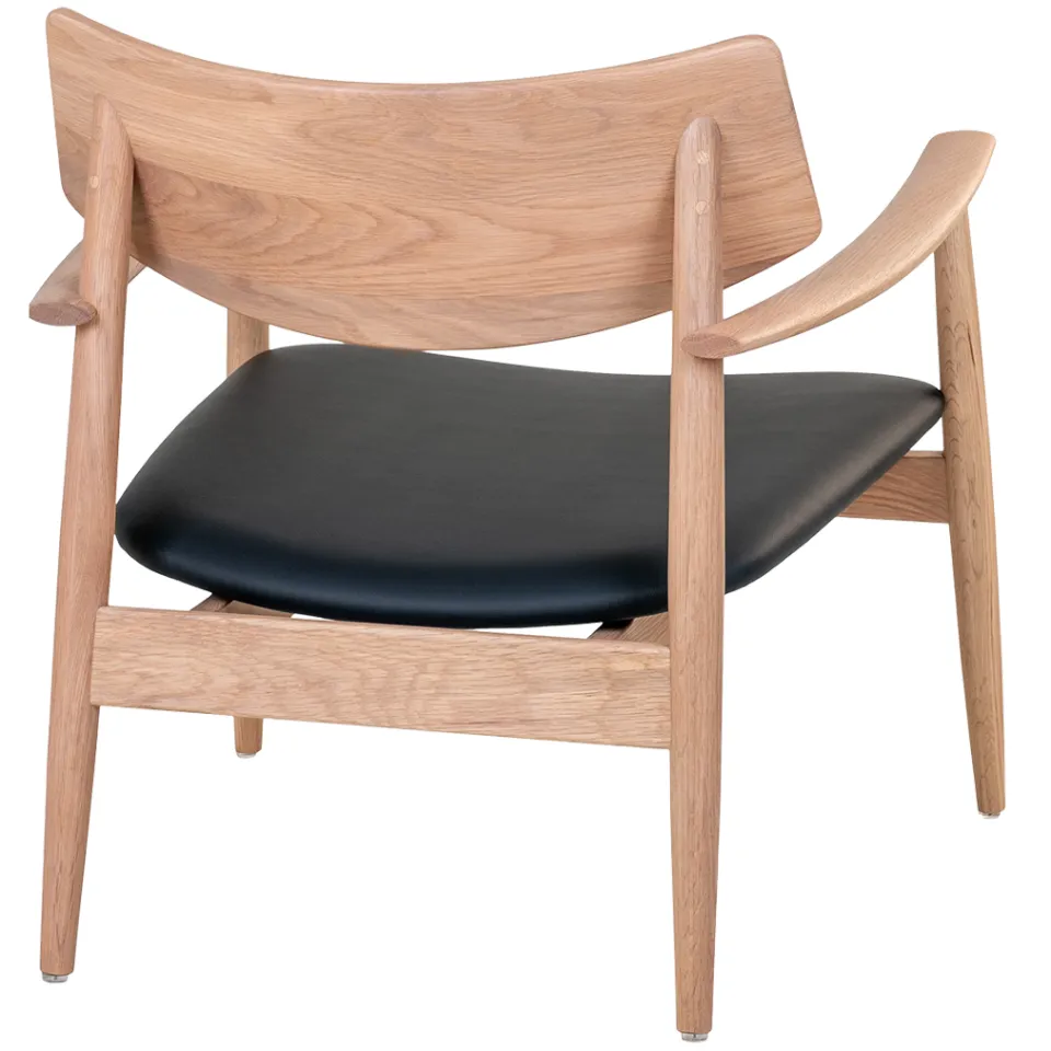 Artichok Oliver houten fauteuil naturel - met zwarte kunstleren zitting, foto 4