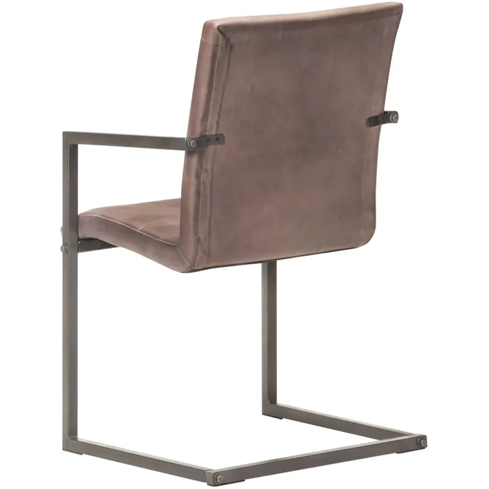 vidaXL Eetkamerstoelen 4 st echt leer bruin, foto 4