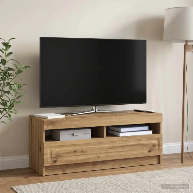 vidaXL LED tv-meubel Artisanaal eiken Bewerkt hout, foto 2