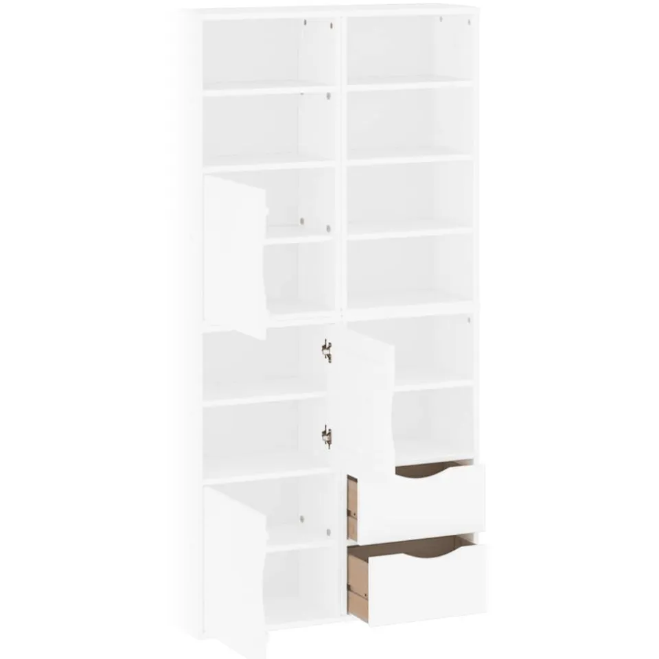 vidaXL Bijzetkasten 4 st "ODDA" 40x24x79 cm massief grenenhout wit, foto 4