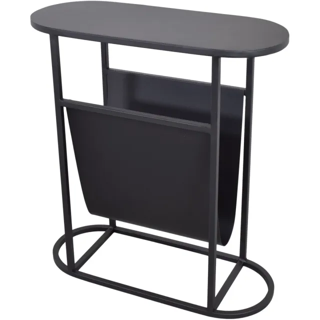 LOFT42 Frits Bijzettafel met Tijdschriften- of Krantenbak - Metaal - Zwart - 50x20x55