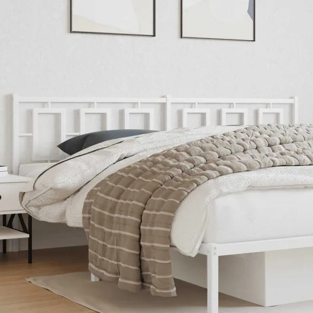 vidaXL Vervangend hoofdbord 193 cm metaal wit