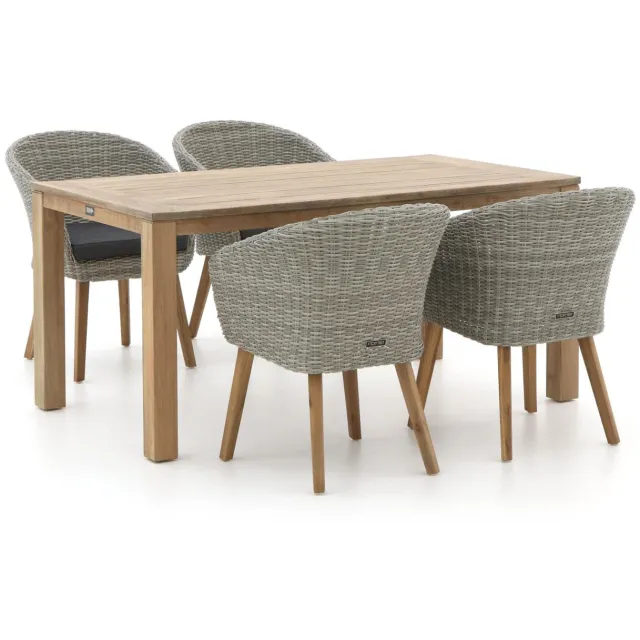 Intenso Furniture Intenso Tropea/ROUGH-S 160cm dining tuinset 5-delig Bruin