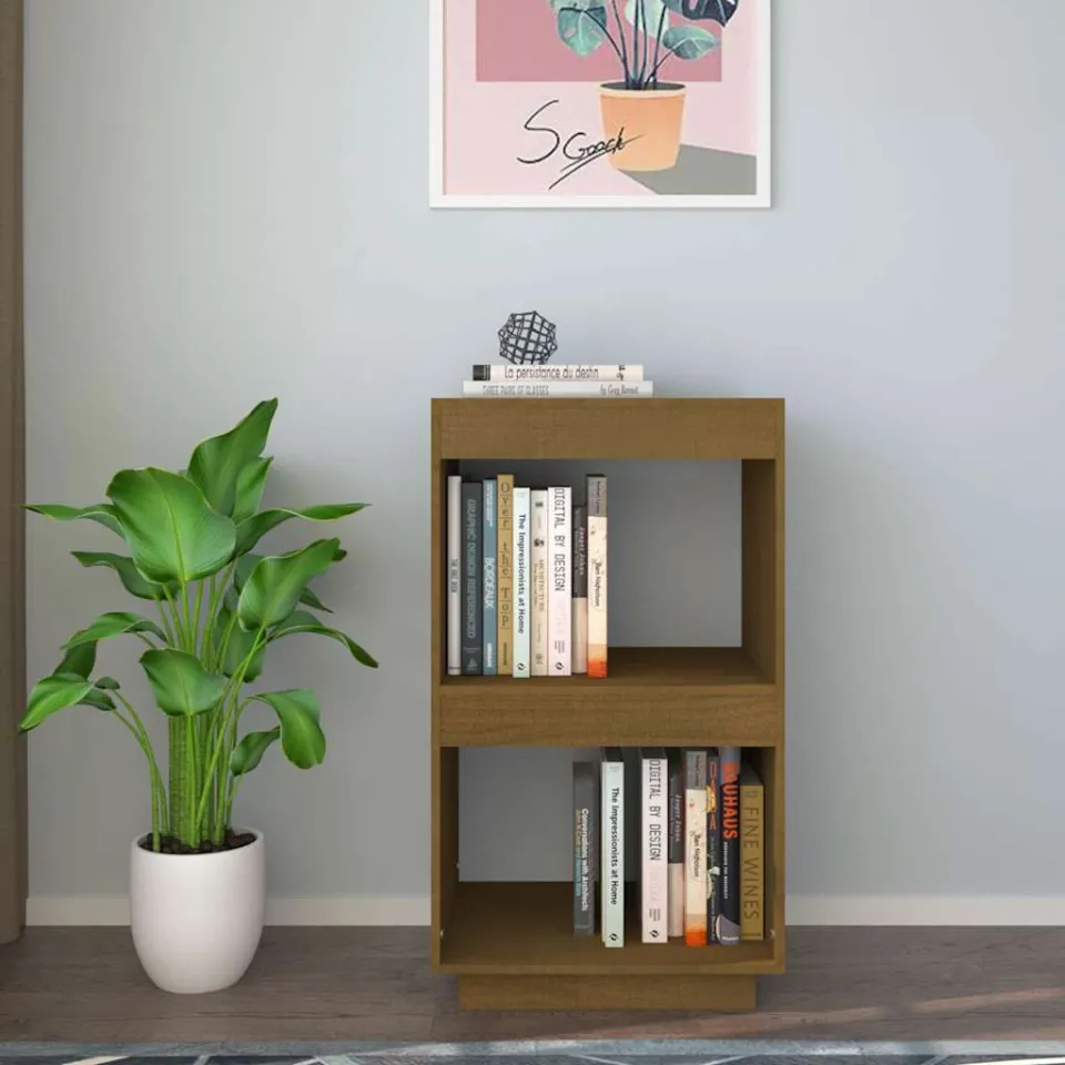 vidaXL Boekenkast 40x35x71 cm massief grenenhout honingbruin bruin, foto 2
