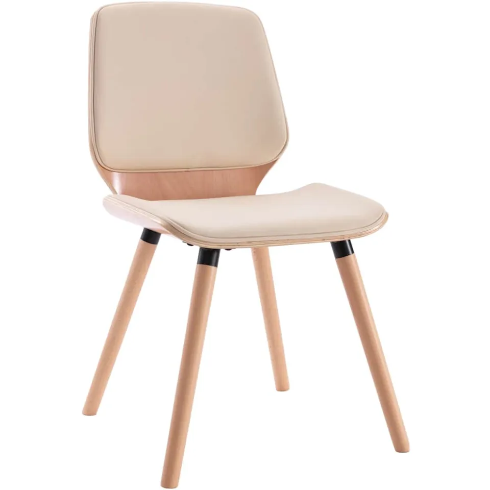 vidaXL Eetkamerstoelen 2 st kunstleer crème