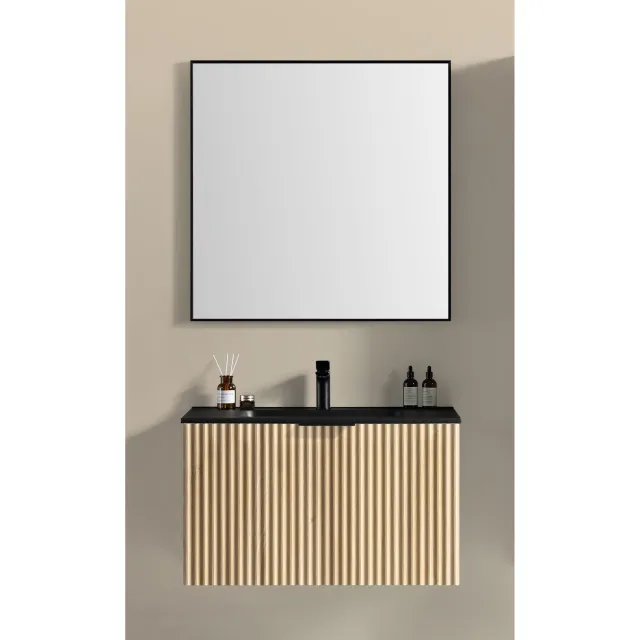 Boss & Wessing Bella badmeubelset naturel eiken mat zwart