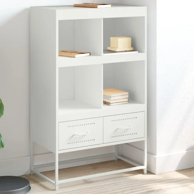vidaXL Hoge kast 68x39x111,5 cm staal wit