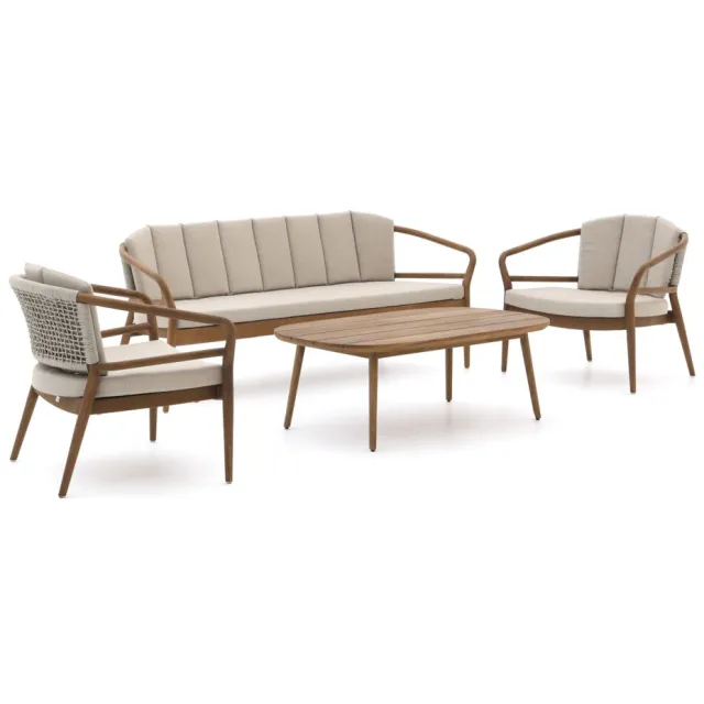 Bellagio tuinmeubelen Bellagio Brasimone stoel-bank loungeset 4-delig Bruin