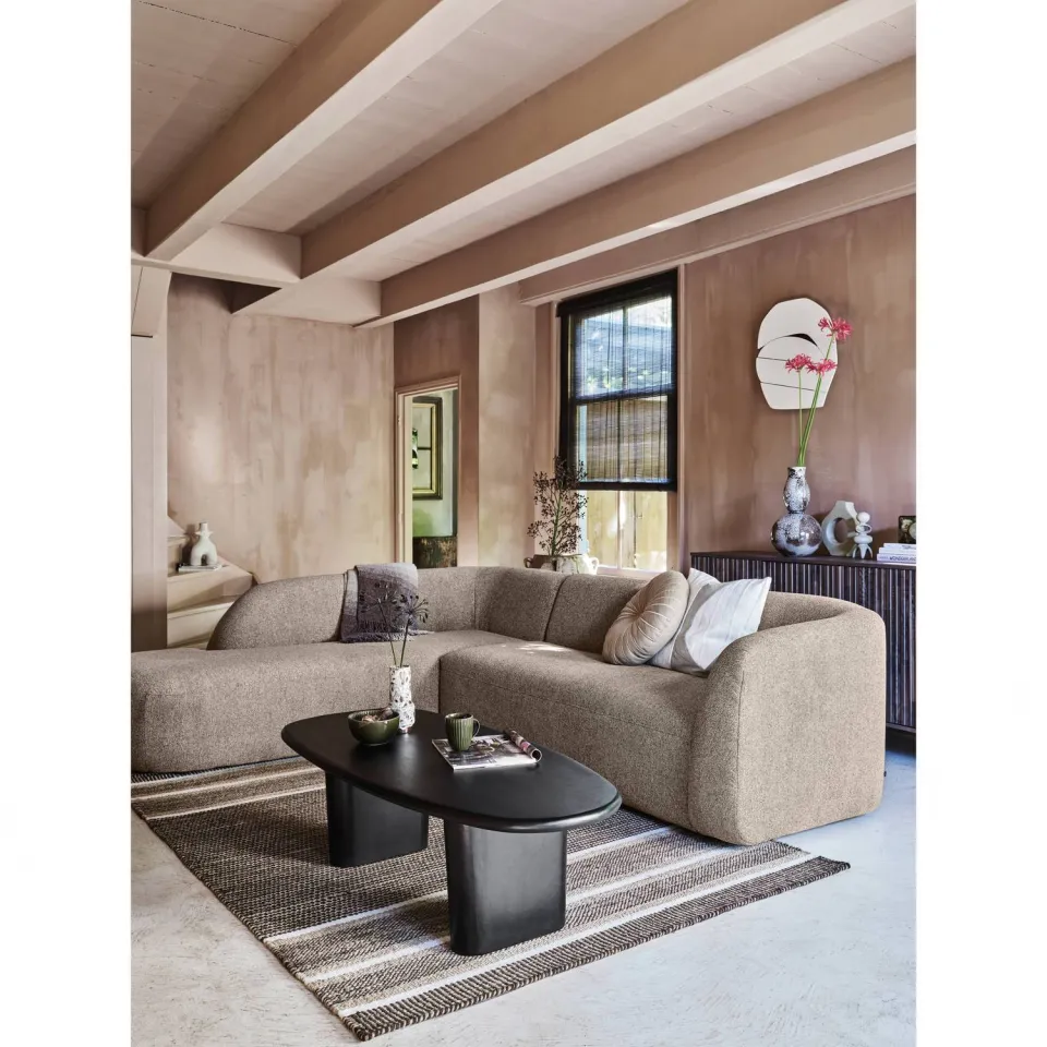 WOOOD Sloping Hoekbank Links - Chenille - Naturel - 77x274x225, foto 2