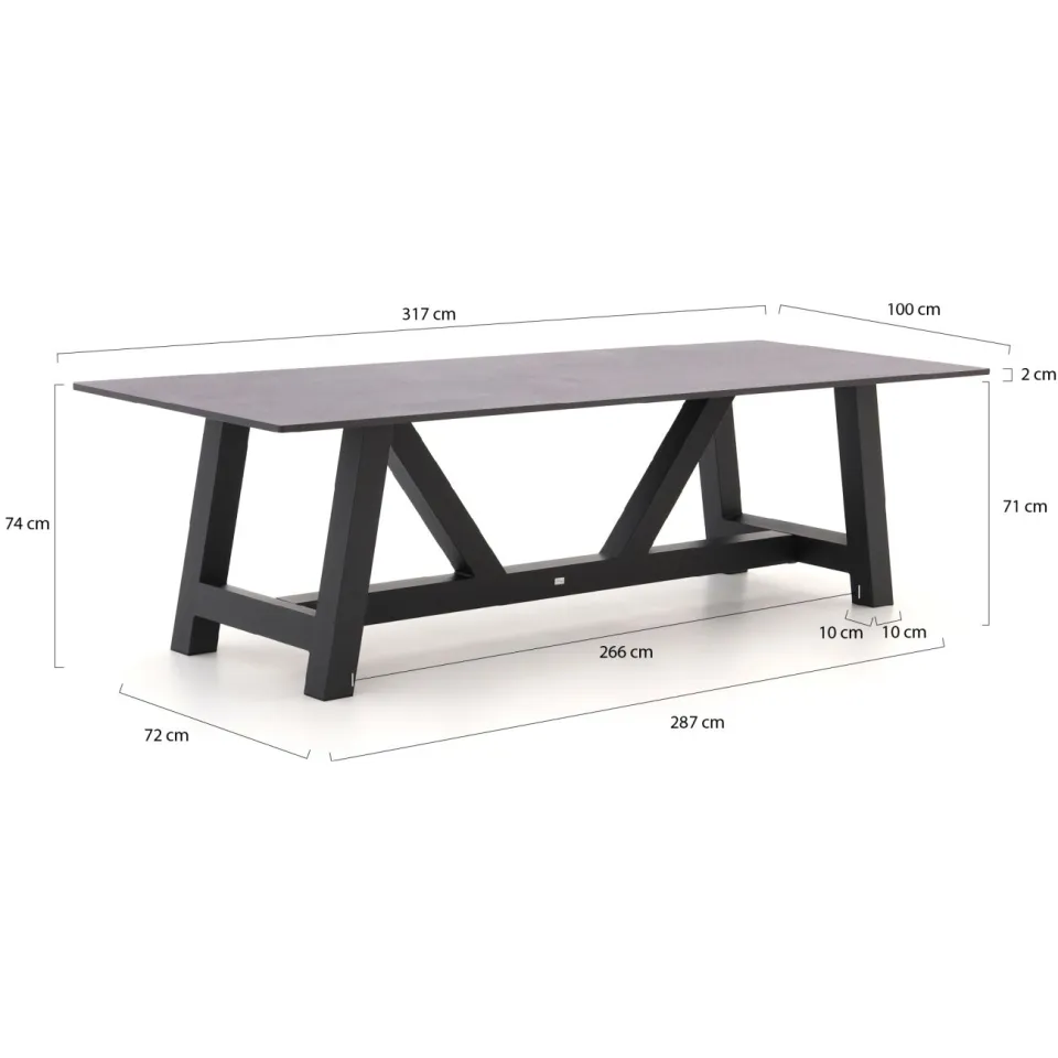 Bellagio tuinmeubelen Bellagio Bresimo dining tuintafel 317x100cm grijs, foto 2