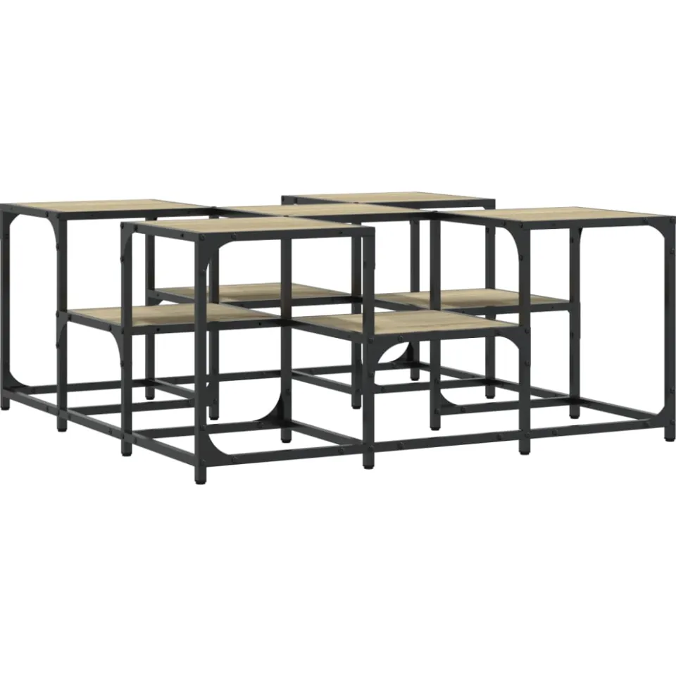 vidaXL Salontafel 91x91x40 cm bewerkt hout sonoma eikenkleurig, foto 4