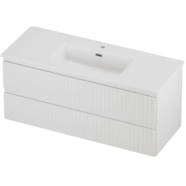 Proline Tribute Badmeubelset Porselein Elegant 1 Kraangat 120x46x54 cm Glans Wit Mat Wit