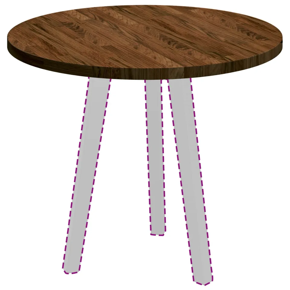 vidaXL Tafelblad Ø 60 x 2,5 cm Rond Massief Eikenhout Donkerbruin