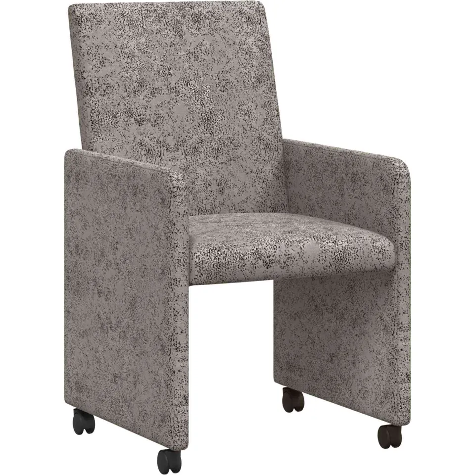 vidaXL Eetkamerstoelen met Wieltjes 2 st Faux suede leer Lichtgrijs