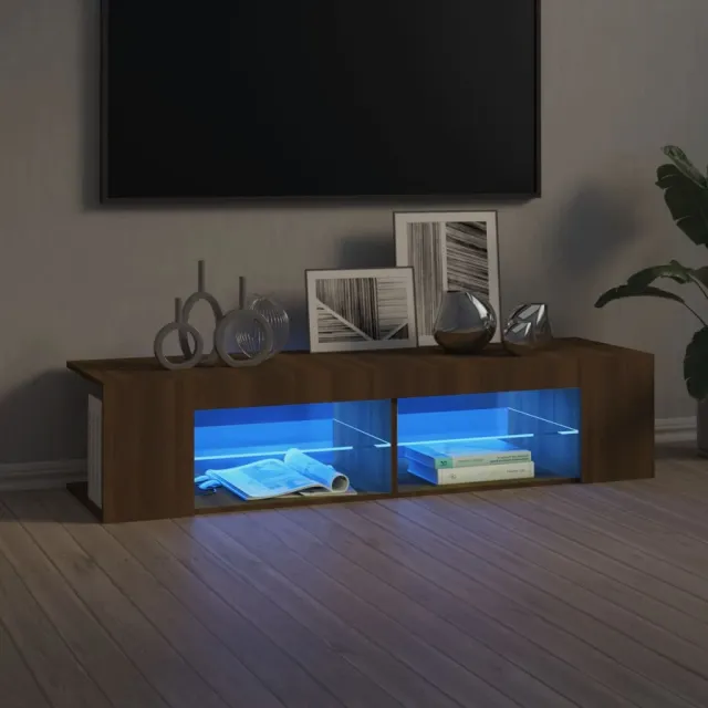 vidaXL Tv-meubel met LED-verlichting 135x39x30 cm bruin eikenkleur, foto 2