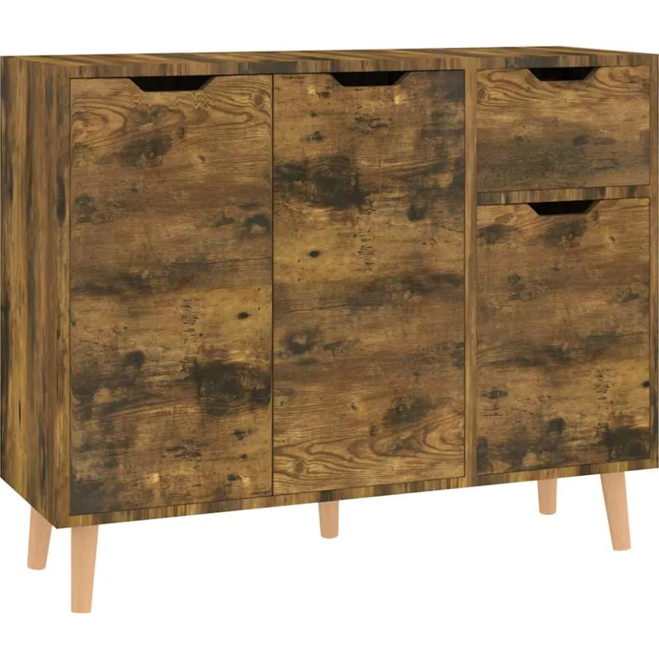 vidaXL Dressoir 90x30x72 cm bewerkt hout gerookt eikenkleurig, foto 3
