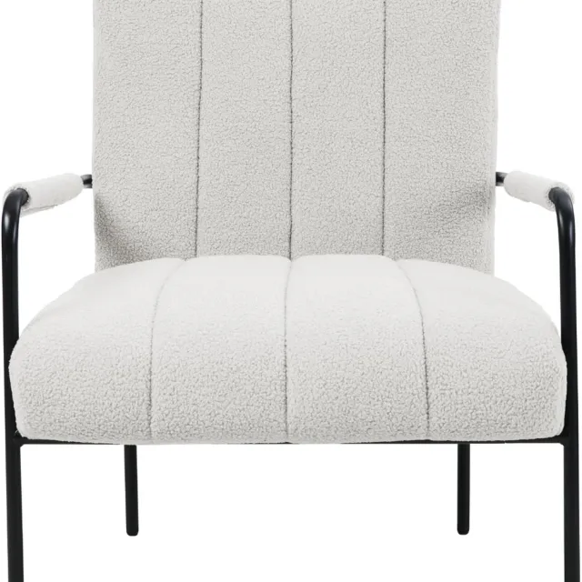 SVITA KYLE Lounge Chair - Gestoffeerde stoel Accentstoel Woonkamer met armleuning Wit