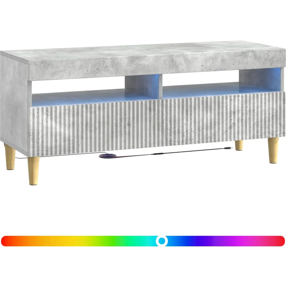 vidaXL LED tv-meubel ARNHEM 100 x 35 x 43 cm Betongrijs Bewerkt hout grijs, foto 3