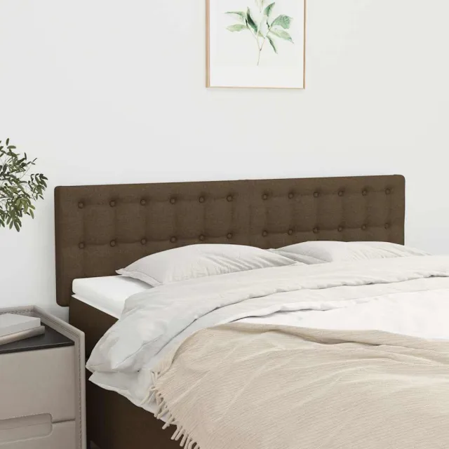 vidaXL Hoofdborden 144x5x78/88 cm stof donkerbruin