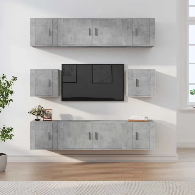 vidaXL 8-delige Tv-meubelset bewerkt hout betongrijs grijs, foto 2